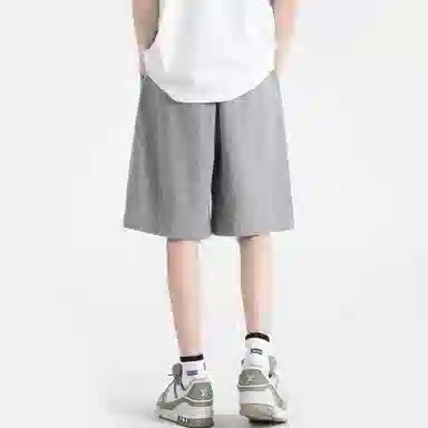 海尔斯 美式高街纯色舒适中腰系带百搭宽松休闲短裤 男款