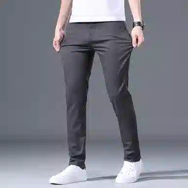 海尔斯 薄款纯色弹力修身舒适简约百搭休闲裤 男款