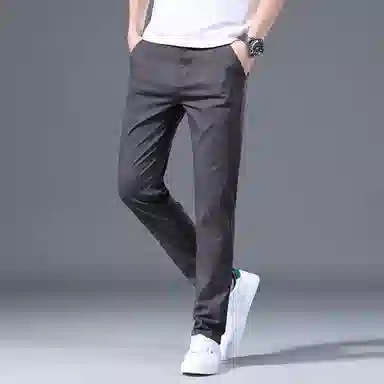 海尔斯 薄款纯色弹力修身舒适简约百搭休闲裤 男款