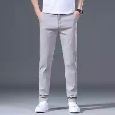 海尔斯 薄款纯色弹力修身舒适简约百搭休闲裤 男款