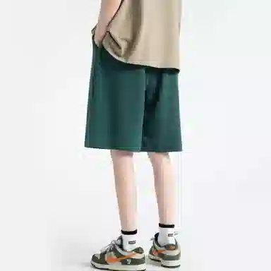 海尔斯 美式高街纯色舒适中腰系带百搭宽松休闲短裤 男款