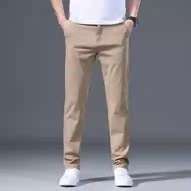 海尔斯 薄款纯色弹力修身舒适简约百搭休闲裤 男款