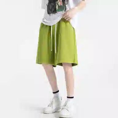 海尔斯 美式高街纯色舒适中腰系带百搭宽松休闲短裤 男款