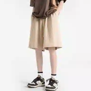 海尔斯 美式高街纯色舒适中腰系带百搭宽松休闲短裤 男款