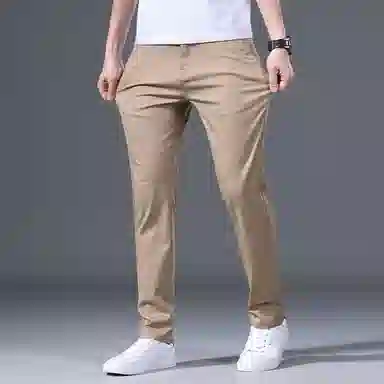 海尔斯 薄款纯色弹力修身舒适简约百搭休闲裤 男款