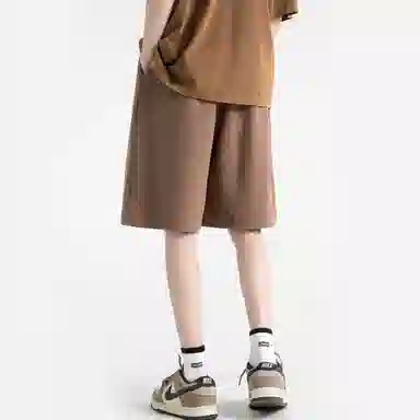 海尔斯 美式高街纯色舒适中腰系带百搭宽松休闲短裤 男款