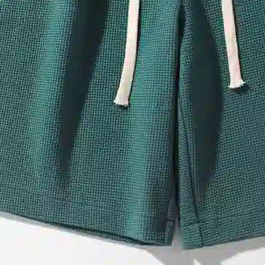 海尔斯 美式高街纯色舒适中腰系带百搭宽松休闲短裤 男款