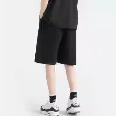 海尔斯 美式高街纯色舒适中腰系带百搭宽松休闲短裤 男款