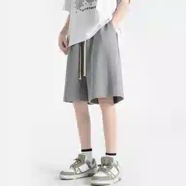 海尔斯 美式高街纯色舒适中腰系带百搭宽松休闲短裤 男款