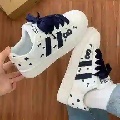 超纤皮 小众设计可爱蝴蝶结潮流时尚休闲百搭青春学院风 耐磨透气轻便 低帮 生活休闲鞋 女款