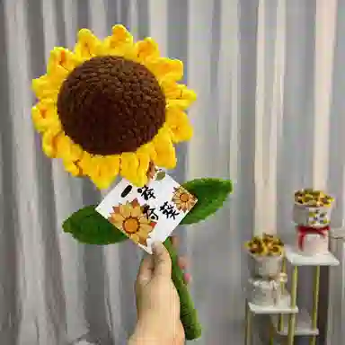 朵喵呦 巨无霸玫瑰花 永生花仿真针织毛线花束 玩偶周边