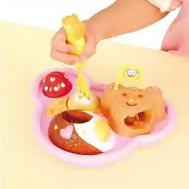 朵喵呦 小熊餐盘美食拼盘喂食创意便当整蛊解压 过家家玩具
