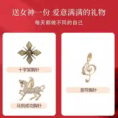 缔晶 精致优雅时尚胸花套装 轻奢高档日常通勤衣服外套搭配配饰 合金 胸针 女款