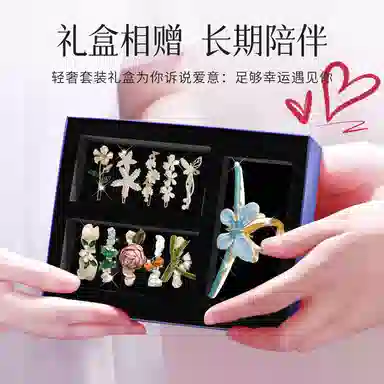 缔晶 森系甜美春夏发饰套装 优雅时尚日常百搭通勤配饰礼盒 合金 发夹 女款