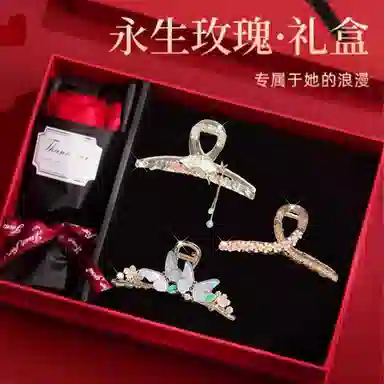 缔晶 森系浪漫精致透明蝴蝶花朵流苏 春夏通勤时尚百搭造型 亚克力 发夹 女款