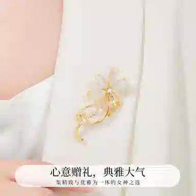 缔晶 森系精致时尚麦穗胸花配饰套装 轻奢优雅秋冬外套围巾百搭饰品 合金 胸针 女款