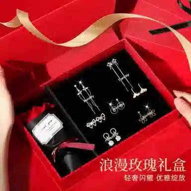 缔晶 一周森系时尚长款森系流苏 气质优雅通勤造型礼盒 合金 耳夹 女款