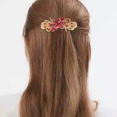 缔晶 轻奢闪耀法式时尚弹簧夹套装 高级精致通勤风后脑勺发饰 合金 发夹 女款