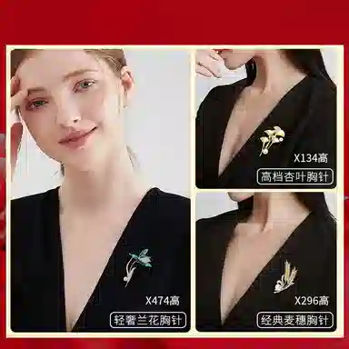 缔晶 复古优雅时尚胸花配饰礼盒 秋冬上衣围巾外套百搭轻奢 合金 胸针 女款