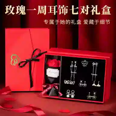 缔晶 一周森系时尚长款森系流苏 气质优雅通勤造型礼盒 合金 耳夹 女款