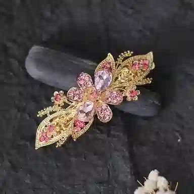 缔晶 轻奢闪耀法式时尚弹簧夹套装 高级精致通勤风后脑勺发饰 合金 发夹 女款