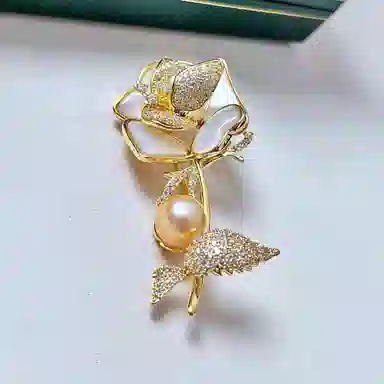 缔晶 优雅复古玫瑰胸花套装 气质时尚秋冬围巾外套上衣百搭配饰 合金 胸针 女款