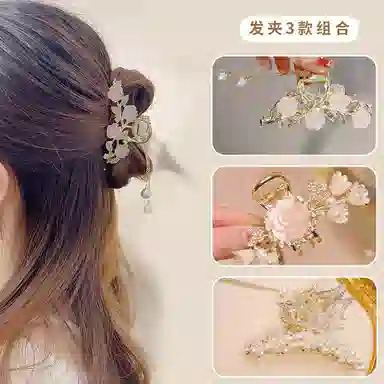 缔晶 森系优雅时尚珍珠蝴蝶流苏鲨鱼 清新气质日常通勤 合金 发夹 女款