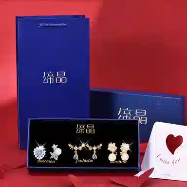 缔晶 夏日轻奢浪漫时尚百搭配饰 无耳洞星人通勤免打孔耳饰 合金 耳夹 女款