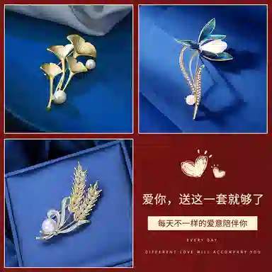 缔晶 复古优雅时尚胸花配饰礼盒 秋冬上衣围巾外套百搭轻奢 合金 胸针 女款