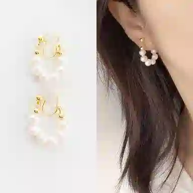 缔晶 森系甜美造型 通勤浪漫气质百搭 合金 耳夹 女款