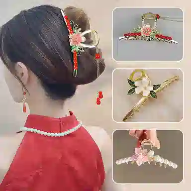 缔晶 森系花朵流苏甜美时尚 精致优雅浪漫造型感通勤 合金 发夹 女款