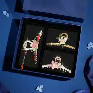 缔晶 森系花朵流苏甜美时尚 精致优雅浪漫造型感通勤 合金 发夹 女款