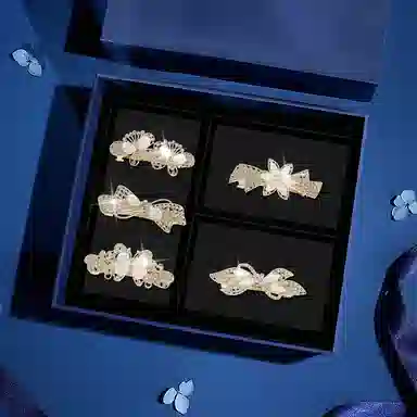 缔晶 法式优雅浪漫猫眼时尚 甜美清新通勤风 合金 发夹 女款