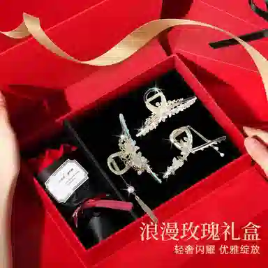 缔晶 森系甜美风蝴蝶樱花流苏通勤盘发 合金 发夹 女款