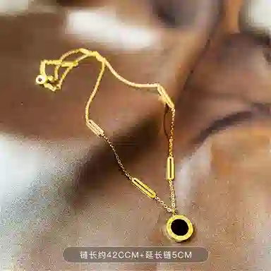 缔晶 优雅轻奢欧式时尚罗马数字精致浪漫通勤百搭造型感配饰 钛钢 项链 女款