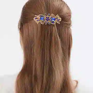 缔晶 轻奢闪耀法式时尚弹簧夹套装 高级精致通勤风后脑勺发饰 合金 发夹 女款