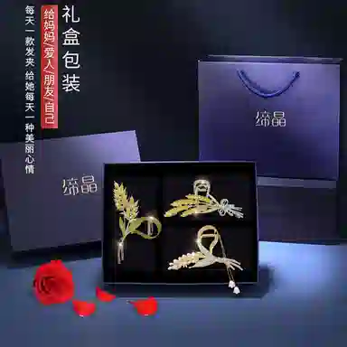 缔晶 新中式复古穗穗平安鲨鱼夹套装 气质时尚优雅造型通勤发饰 合金 发夹 女款