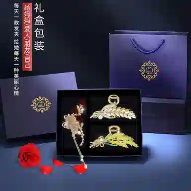 缔晶 森系时尚玫瑰麦穗鲨鱼  清新日常通勤造型盘发 合金 发夹 女款