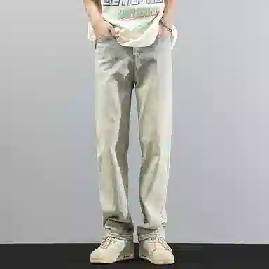 颂希尔 美式高街直筒水洗休闲长裤潮流百搭宽松舒适帅气牛仔裤 男女同款