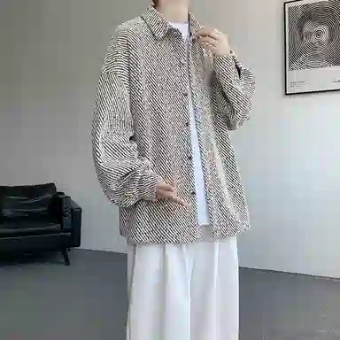 佐菲利 潮牌小香风外套港风痞帅高级感衬衣宽松翻领夹克衫衬衫 男女同款