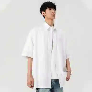 佐菲利 美式复古格子短袖夏季潮冰丝凉感宽松休闲百搭防晒衬衣衬衫 男女同款