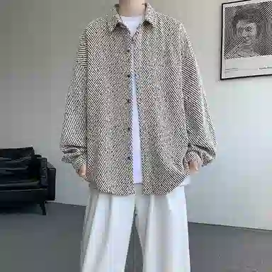 佐菲利 潮牌小香风外套港风痞帅高级感衬衣宽松翻领夹克衫衬衫 男女同款