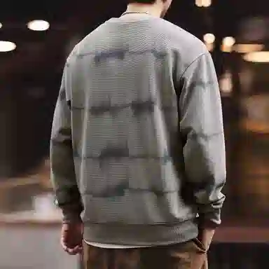 格蓝鹿 高端复古潮牌宽松圆领卫衣 男款