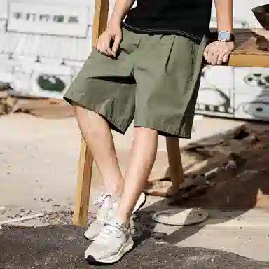 格蓝鹿 美式中腰宽松五分休闲短裤 男款