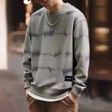 格蓝鹿 高端复古潮牌宽松圆领卫衣 男款