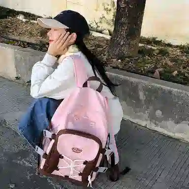 行途 潮流学院风简约 尼龙 双肩包 女款 多色