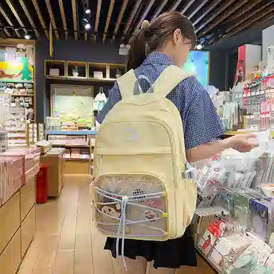 行途 书包初中生高中生大学生大容量包女防水轻便电脑背包 尼龙 双肩包 男女同款情侣款 多色