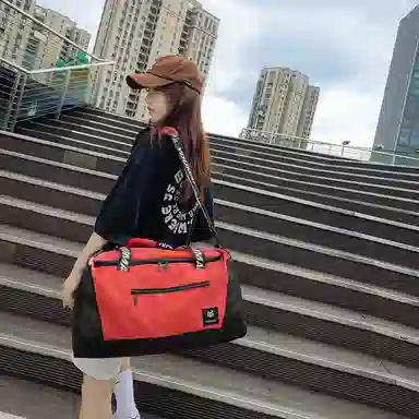 行途 旅行包干湿分离运动瑜伽包独立鞋仓大容量短途旅行训练包 牛津布 健身包 中号 男女同款情侣款 黑色/灰色/砖红色/绿色/蓝色/粉色