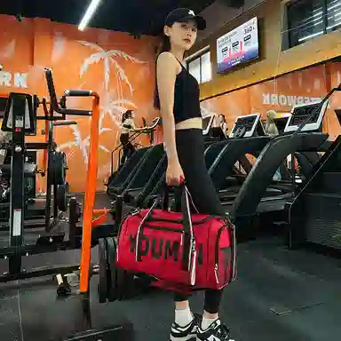 行途 休闲时尚干湿分离短途 尼龙 旅行包 常规 男女同款情侣款 黑色/粉色/卡其色/红色