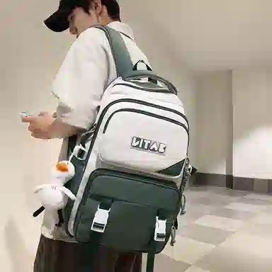 行途 大容量旅行大学生上课电脑韩版百搭 尼龙 书包双肩包 男女同款情侣款 多色